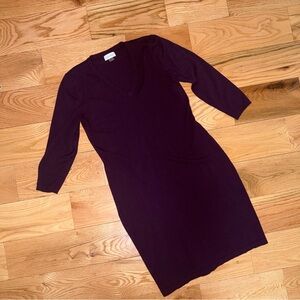 Calvin Klein | Deep Purple v neck Long Sleeve Dress size M